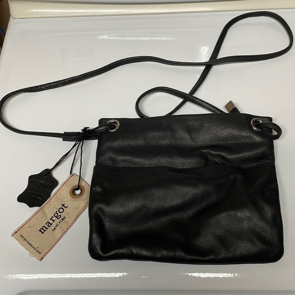 Margot Genuine Leather Black Crossbody Bag